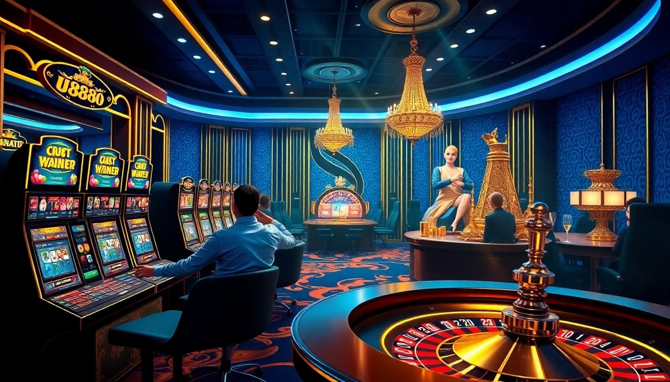 Players enjoy thrilling gambling games at u888 online casino with luxurious atmosphere and vibrant visuals.
