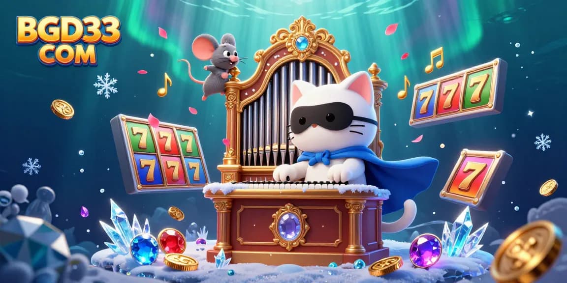 Experience thrilling gaming action at BGD33 COM with vibrant slot elements and animated characters in a colorful casino scene.
