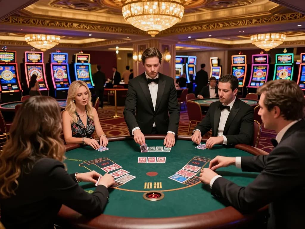 Play blackjack at Dabet's luxurious casino with active gameplay and elegant surroundings.