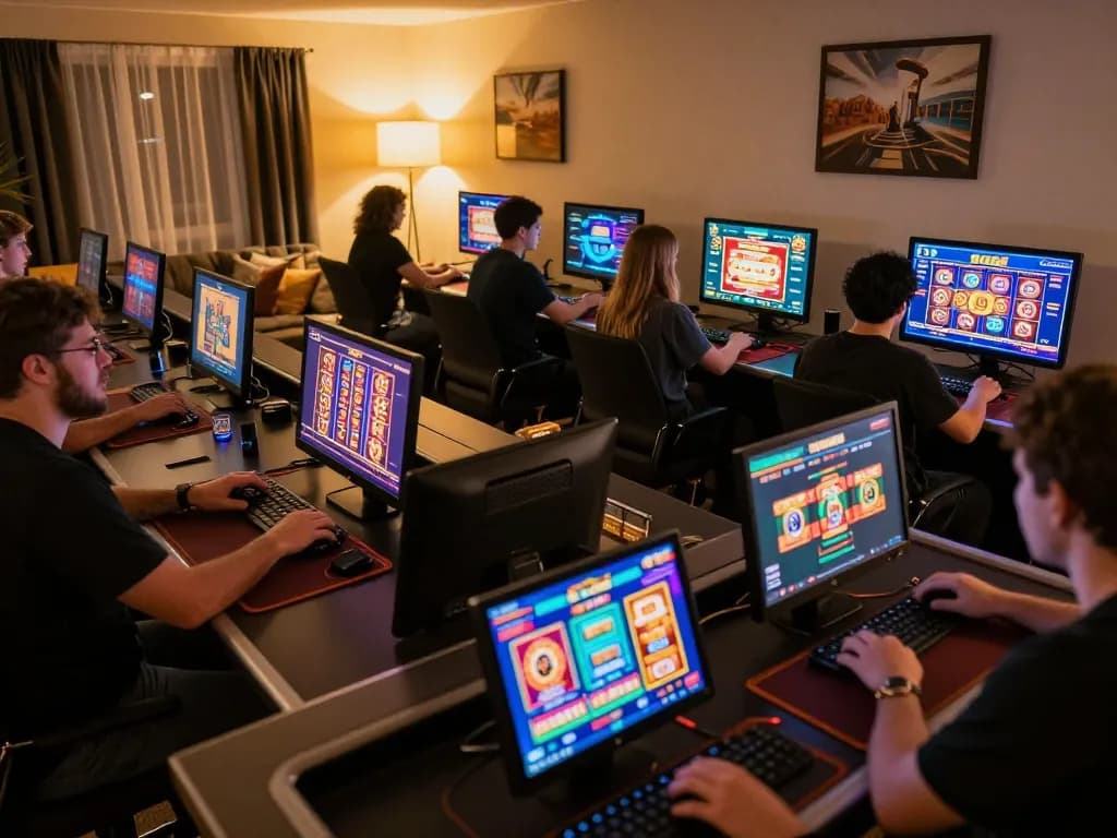 Players enjoying dynamic gaming on F168's online casino platform, showcasing engaging visuals and interactive atmosphere