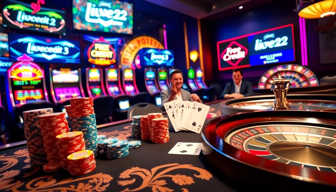 Winning at the poker table with free credit live22 for an exciting casino experience.