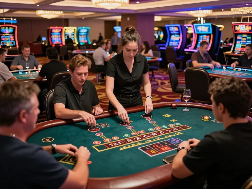 Players enjoying multiple games at 98win casino, showcasing strategic blackjack gameplay and roulette betting.