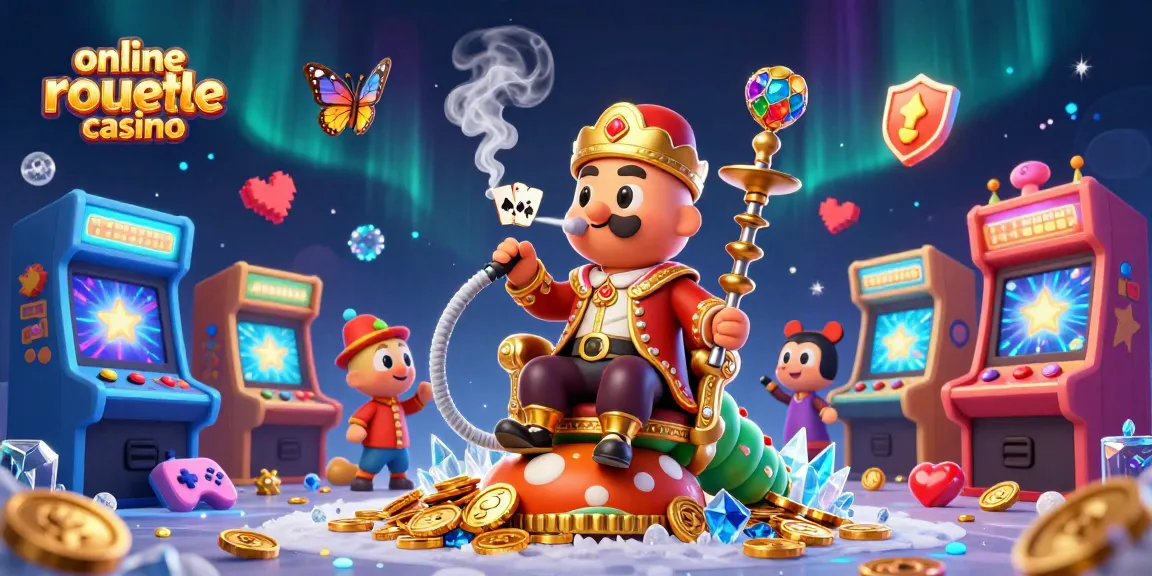 Engage in the online roulette casino experience with vibrant gaming elements and detailed characters.