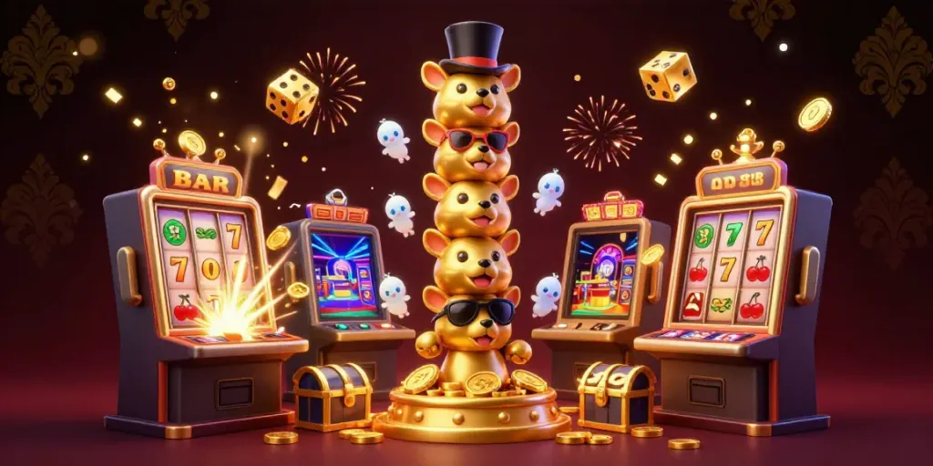 Experience the thrill of winning at AD88 with a vibrant 3D casino illustration