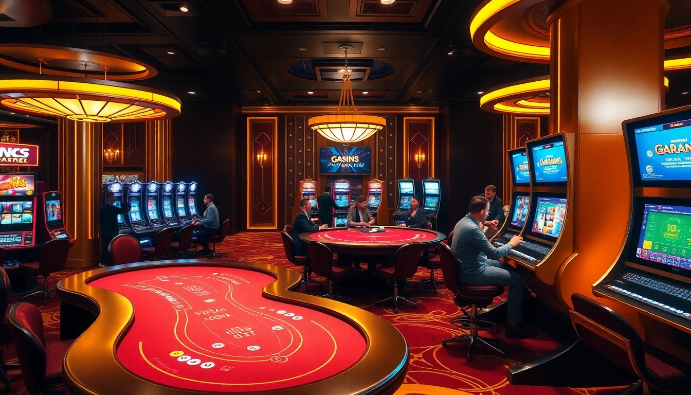 Gamble confidently at ffgg88.com with exciting slot machines and poker tables in a luxurious casino.