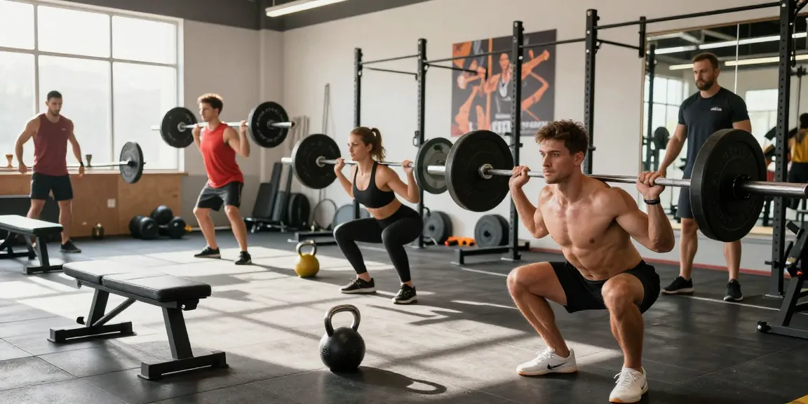 Diverse athletes training at Steroide Boutique gym, showcasing strength and fitness dedication