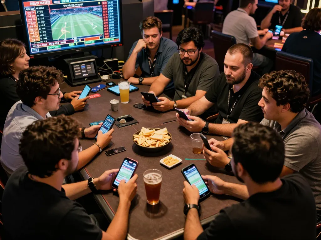 Betting slip and smartphone screen showing b52 betting odds in an exciting sports betting atmosphere