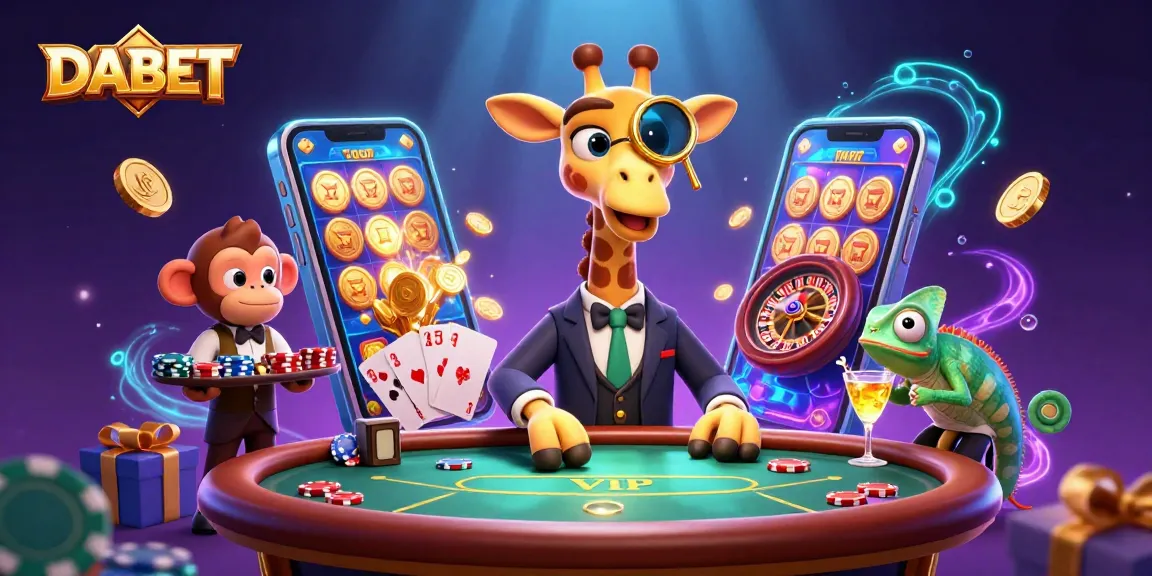 DABET players enjoying interactive casino games and immersive experiences in a vibrant scene.
