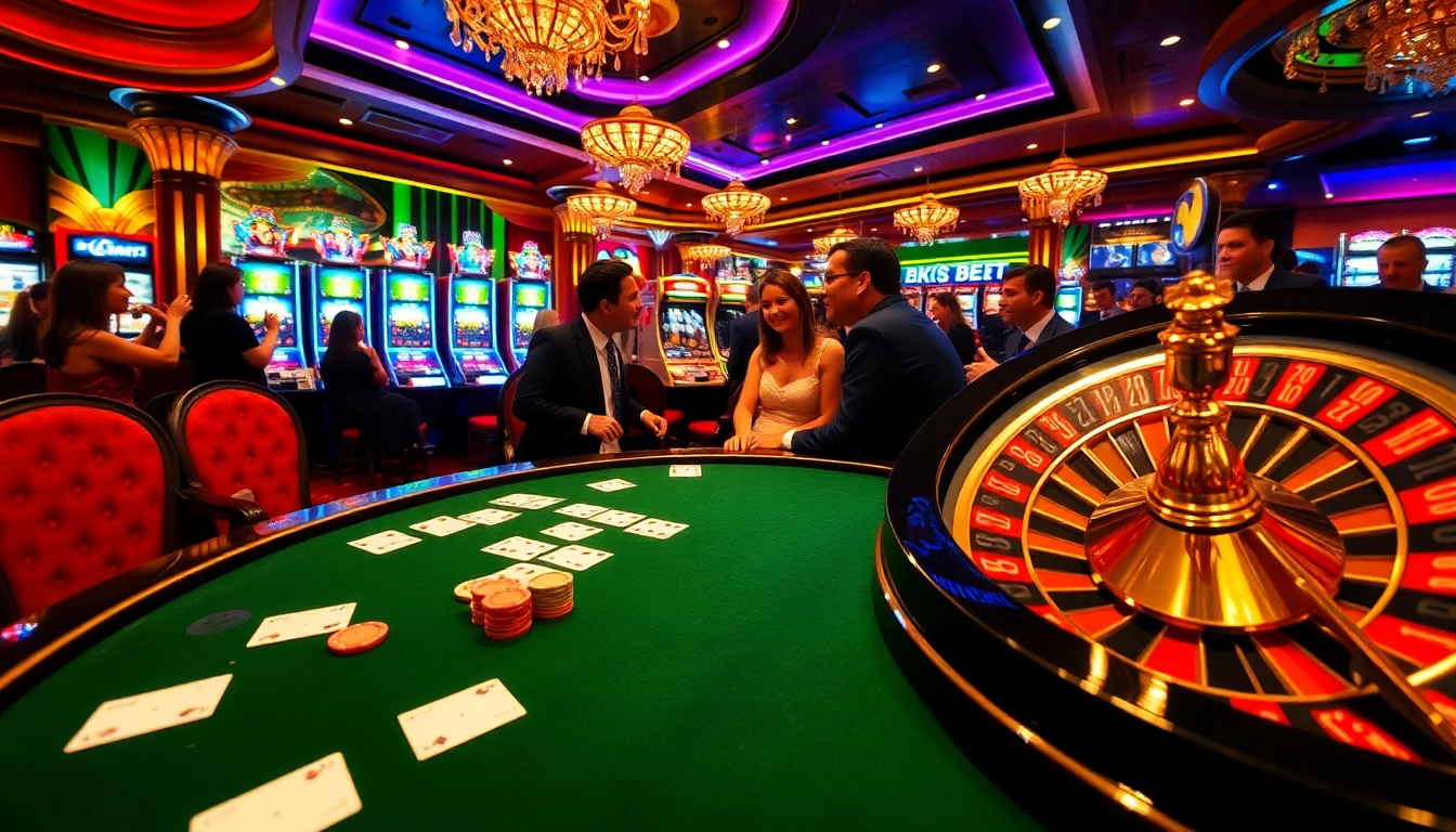 Experience the luxury of 8KBET with vibrant casino games and lively players at the poker table.