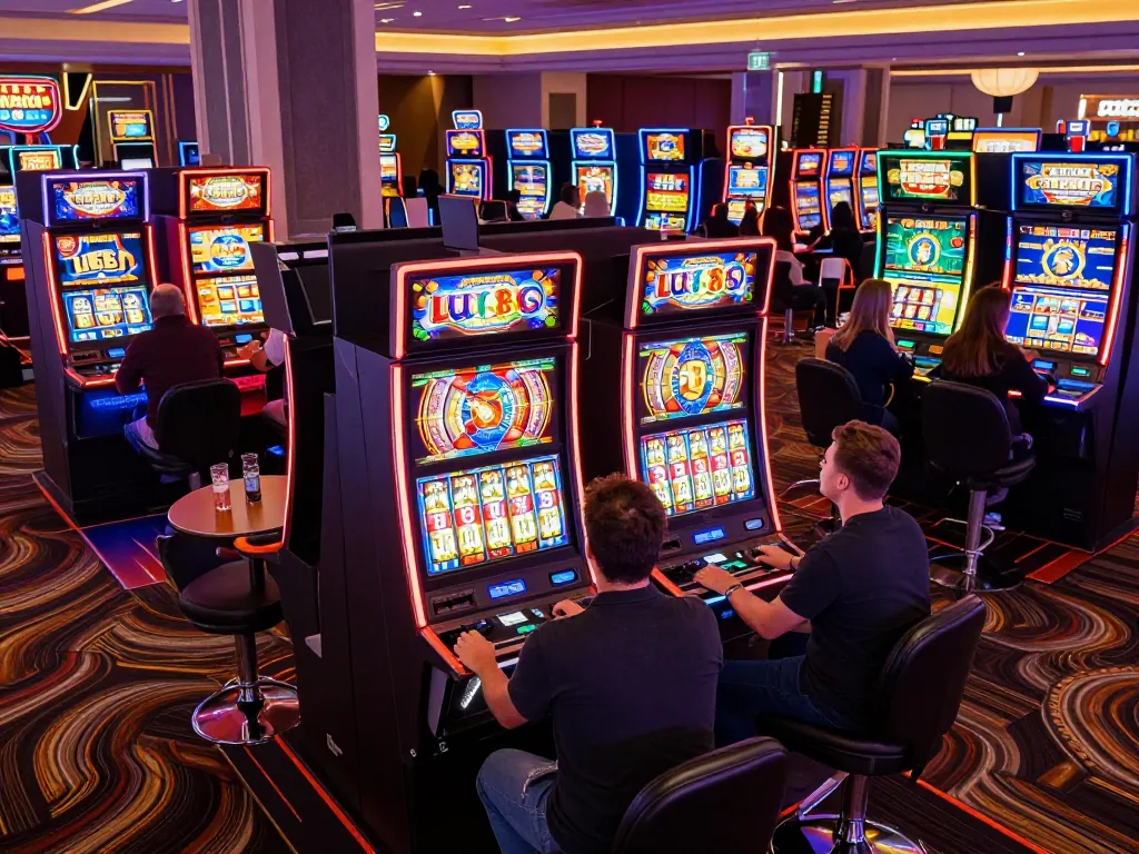 Players celebrating big wins at the lucky88 slot machines in an exciting casino atmosphere