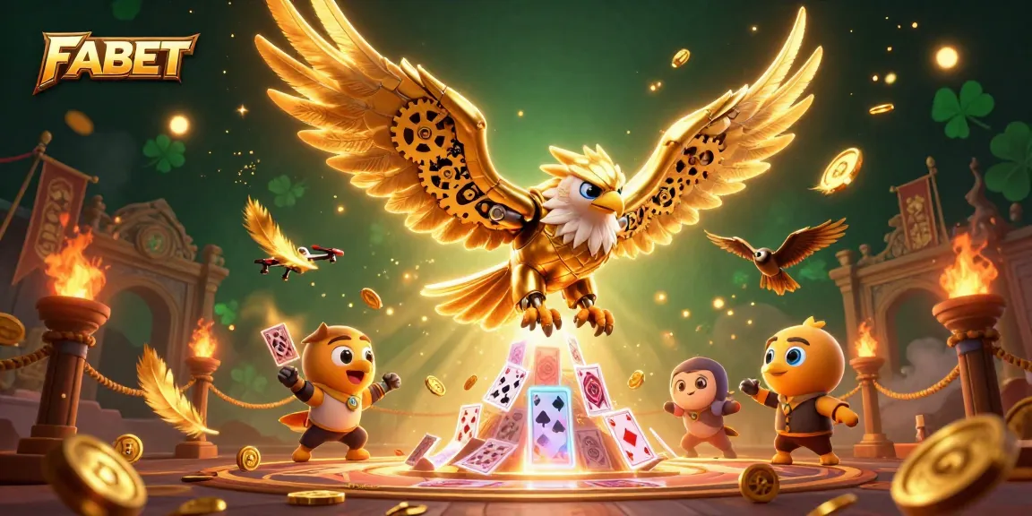 Experience electrifying gameplay at FABET with golden eagle diving through cards
