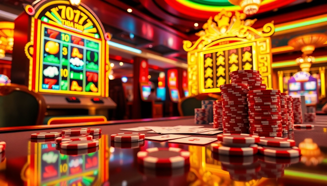 Experience the thrill of nổ hũ with vibrant slot machines and an engaging casino atmosphere.