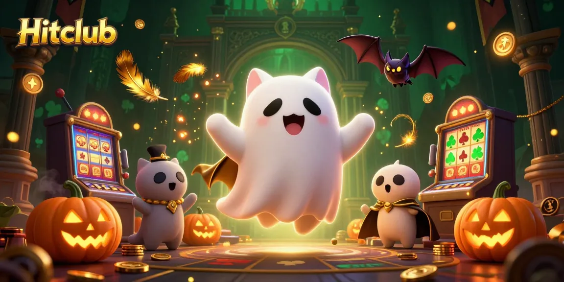 Hitclub engages players in an immersive haunted casino experience with a ghost cat and vampire bat.