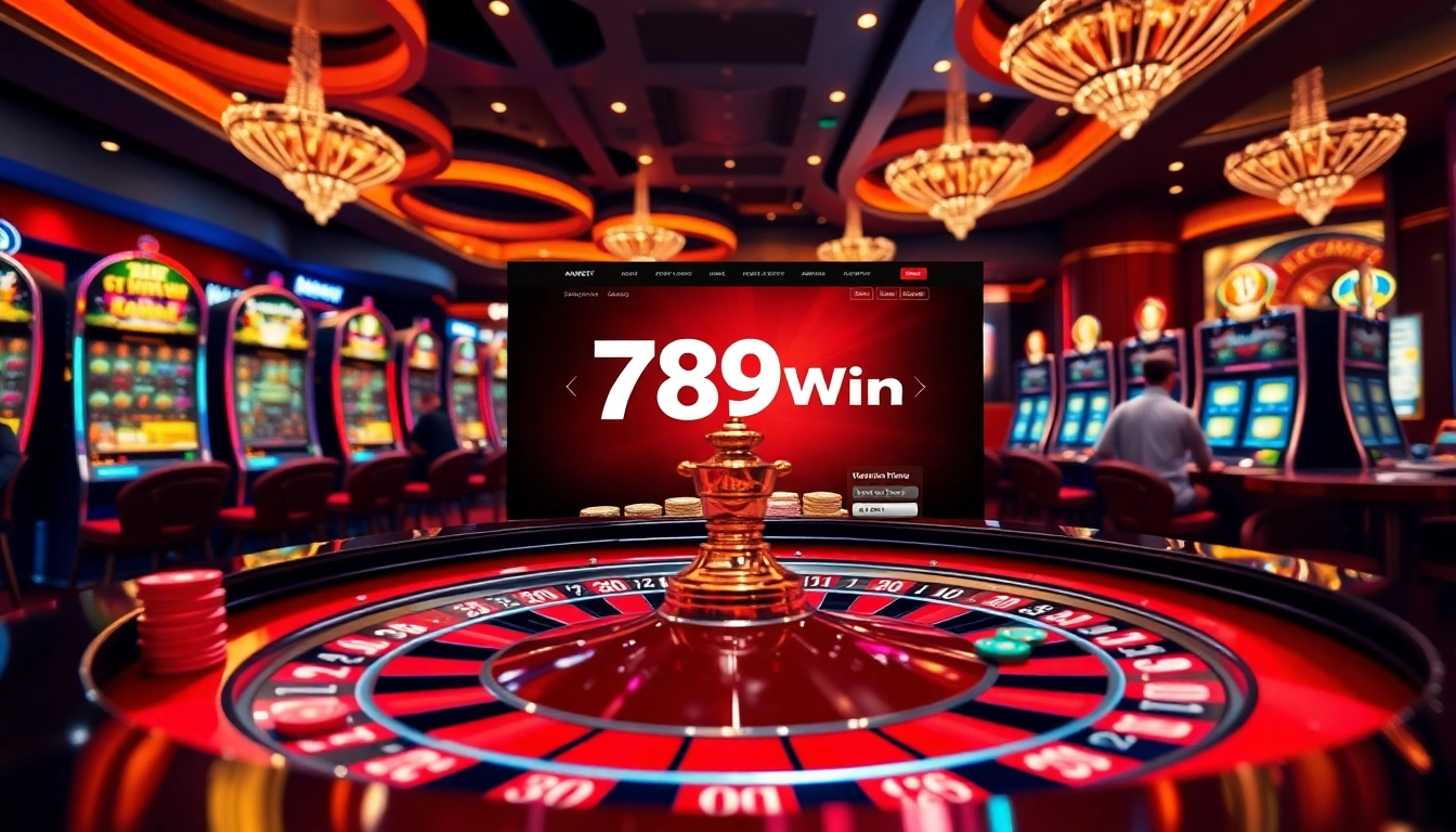 Experience thrilling gameplay at 789win, showcasing a stylish roulette table amidst a lively casino atmosphere.