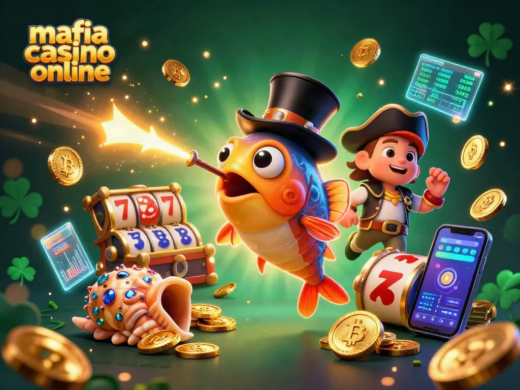Engage with mafia casino online in this vibrant scene featuring enchanting characters and gaming elements.