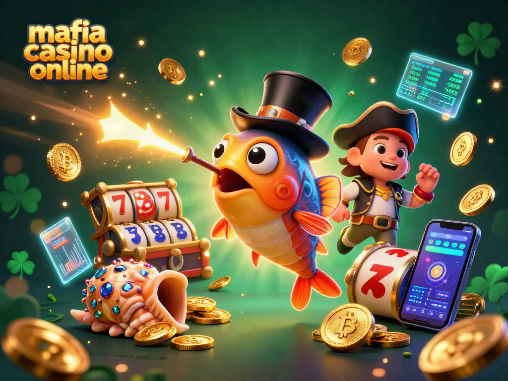 Engage with mafia casino online in this vibrant scene featuring enchanting characters and gaming elements.