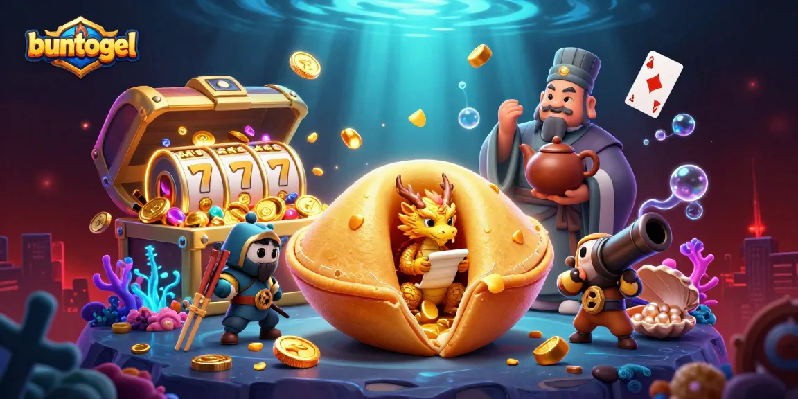 Engage with buntogel gaming with a dynamic 3D scene of fortune cookie magic and exciting slot elements.