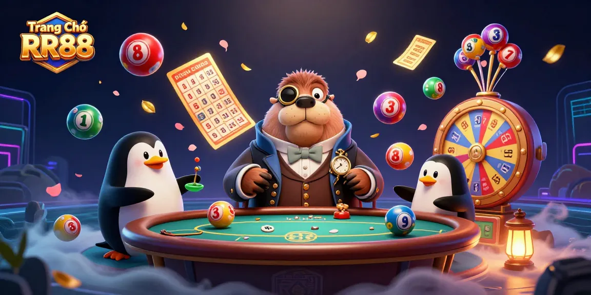 Experience thrilling gaming at Trang Chủ RR88 with a vibrant underwater poker scene filled with lively characters.