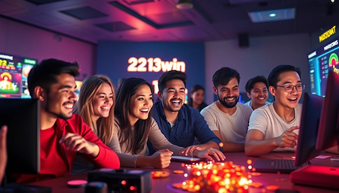 Experience the excitement of online gaming with 23win, showcasing vibrant players and thrilling gameplay.