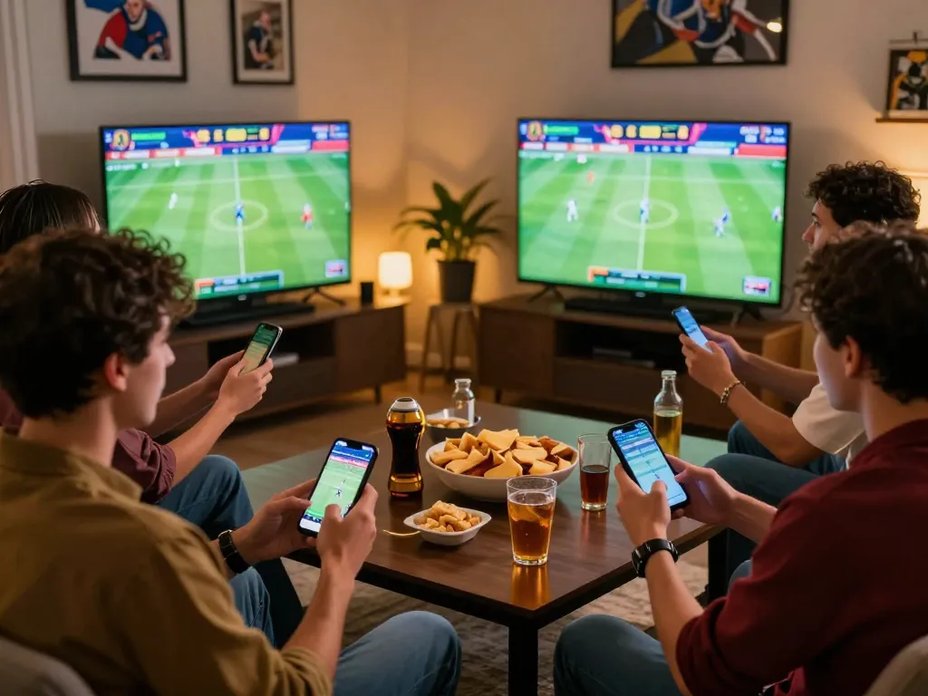Experience live sports betting excitement at https://vin88.is/ with friends placing bets and enjoying the game.