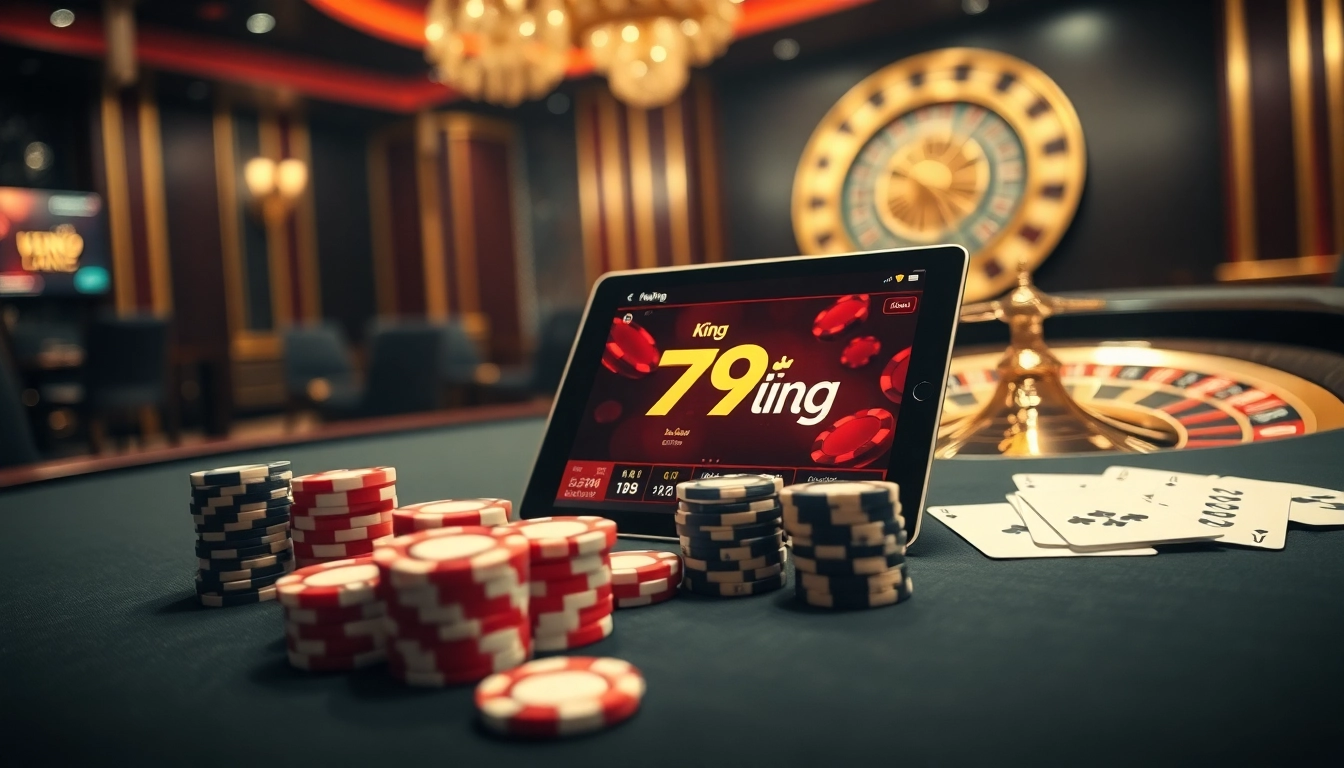 Experience the excitement of winning at 79king with an interactive casino table scene.