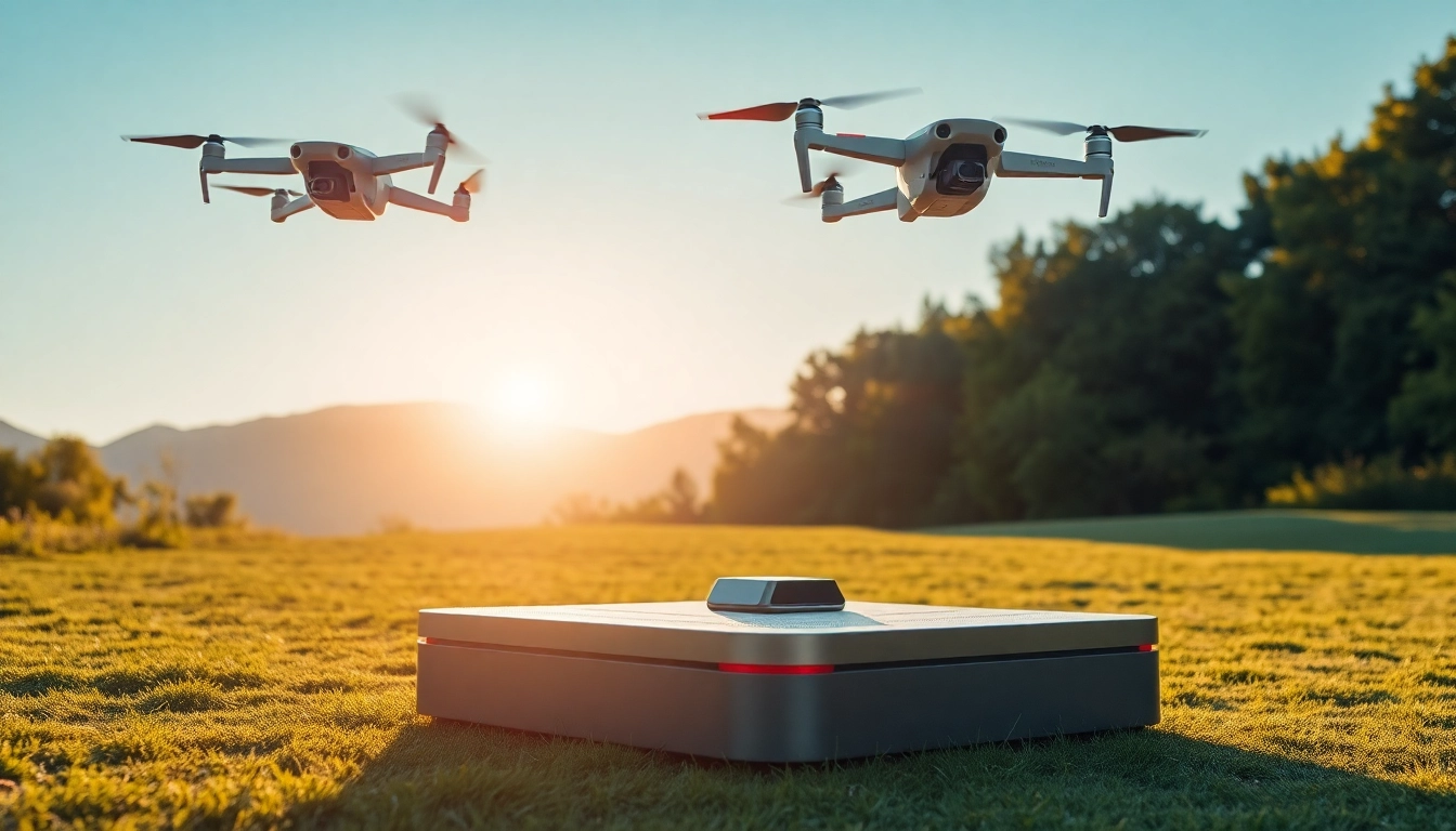 Il dji dock in azione, consentendo ai droni di decollare e atterrare in modo preciso.