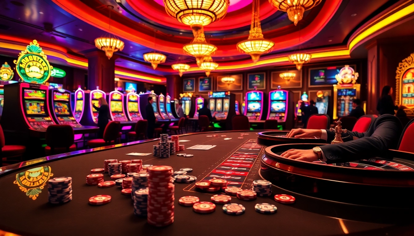 Players enjoy a thrilling game at 6623 casino, highlighting luxury and excitement in gambling.