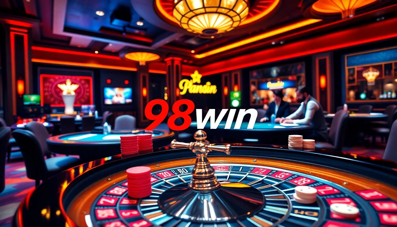 Experience thrilling gameplay at 98win with vibrant casino tables and poker action.