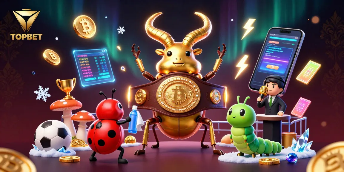 Engage with TOPBET for sports betting and crypto excitement in a vibrant 3D scene.