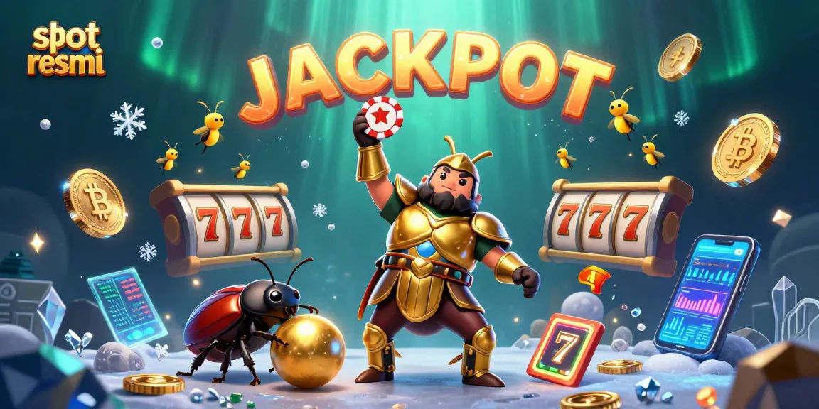 Menangkan jackpot pada permainan slot resmi dengan seru melalui ilustrasi berbagai elemen kasino menarik.