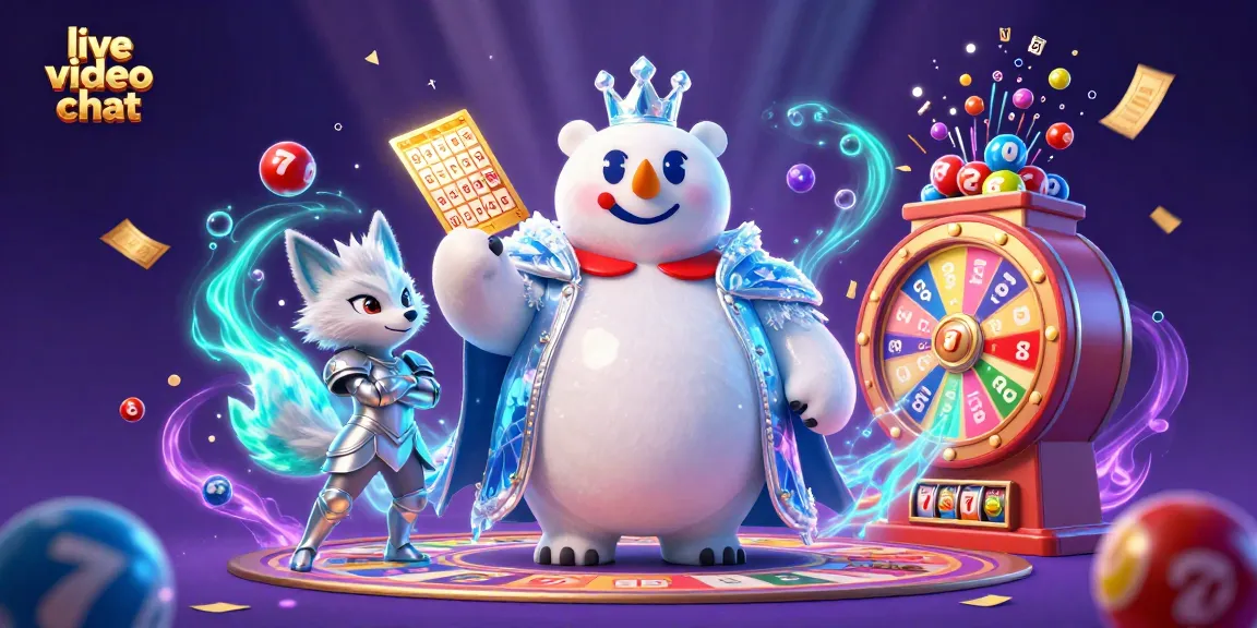 Engage in dynamic live video chat action with vibrant lottery elements and characters