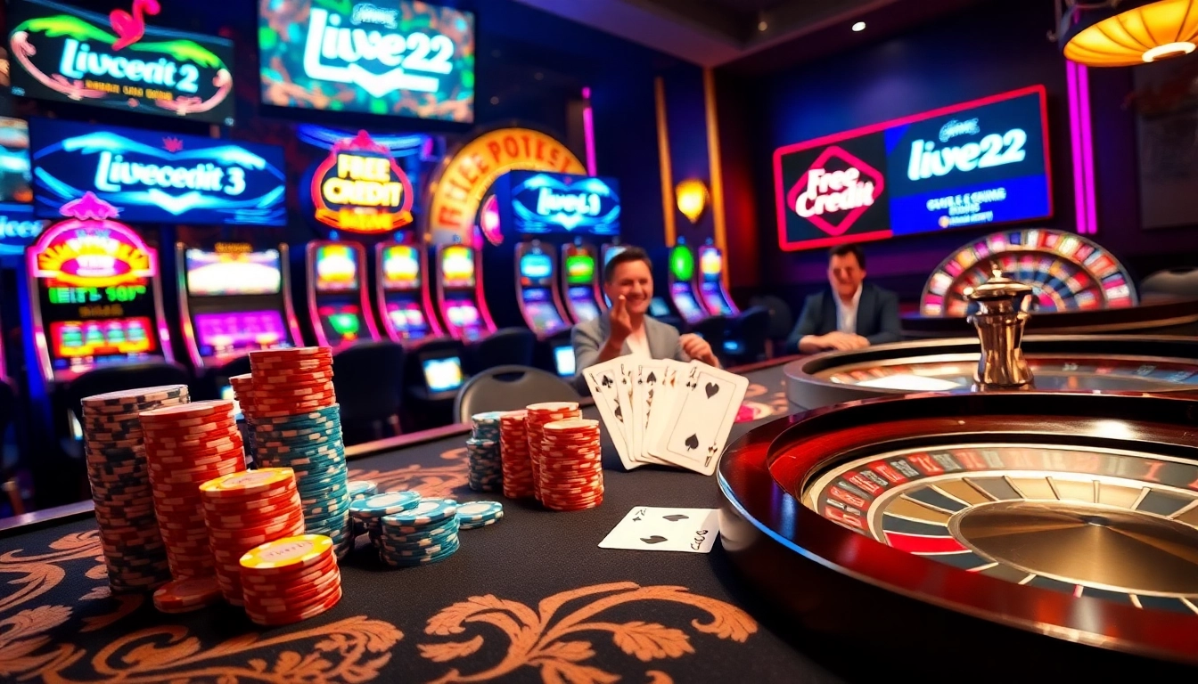 Winning at the poker table with free credit live22 for an exciting casino experience.