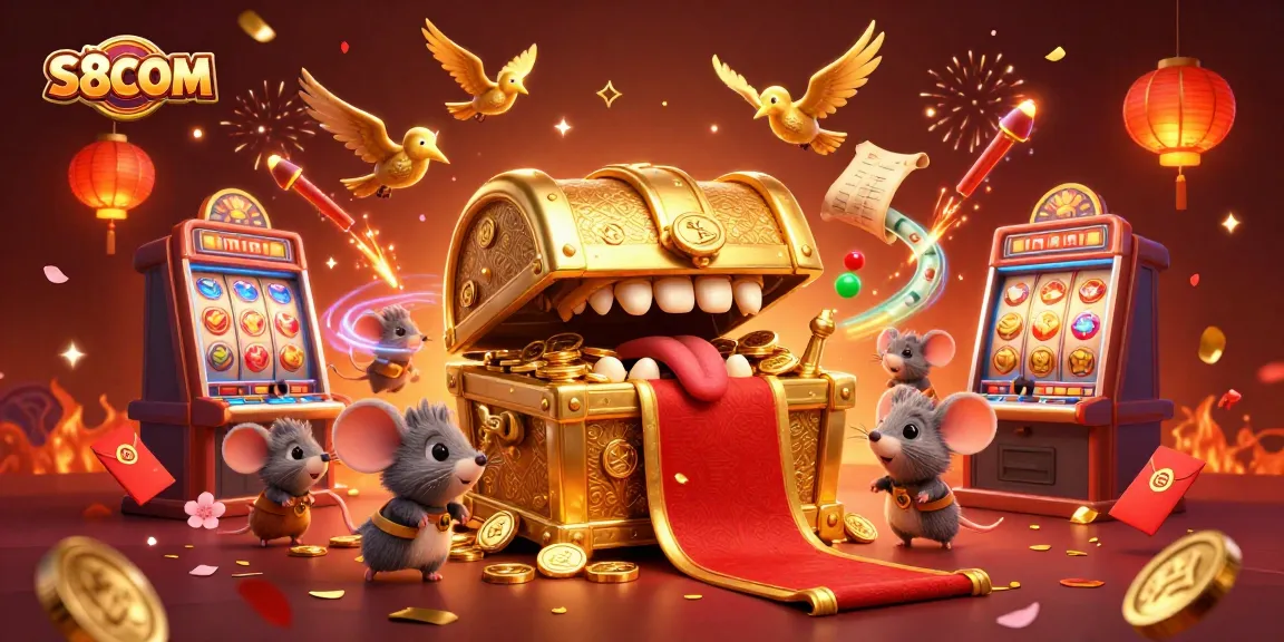 Engage with S8COM's thrilling slot machines and adventurous treasure hunt in a vibrant atmosphere.