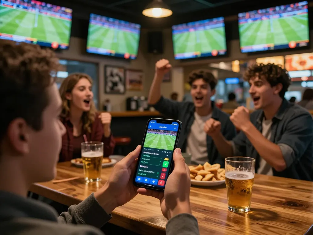 Five88 user placing bets on a mobile app during a thrilling sports event.