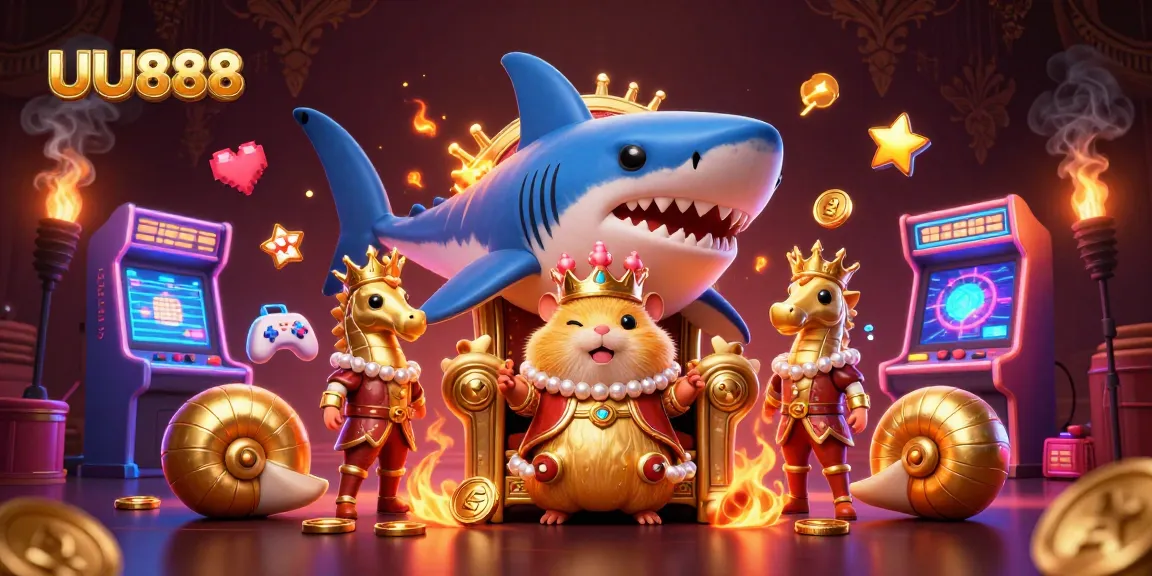 UU888 offers an electrifying casino experience with a fierce golden hamster king overseeing the slots and jackpots.