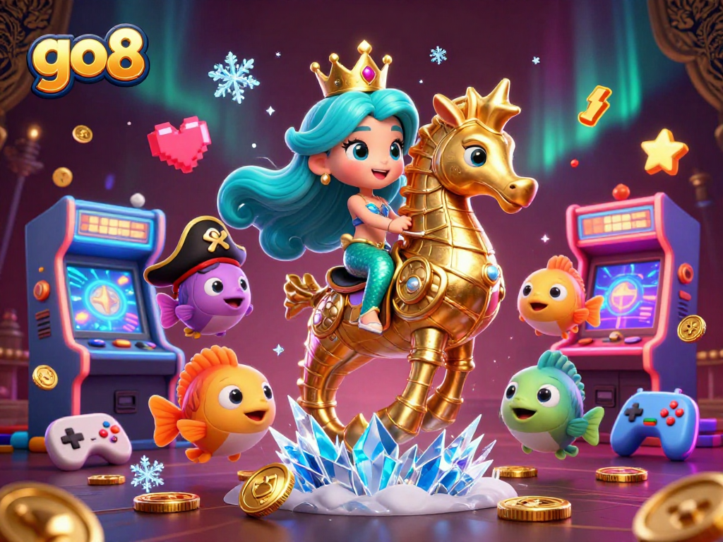 Experience immersive gaming with go8's enchanting underwater casino adventure featuring vibrant characters and elements.