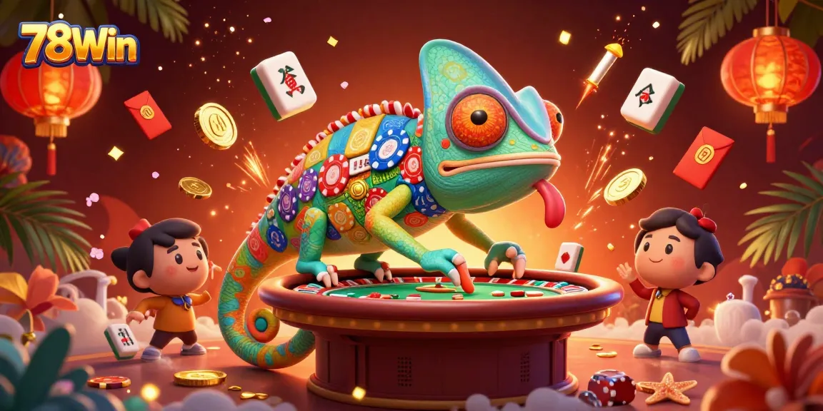 Engage with thrilling wins at 78Win in this vibrant casino illustration.