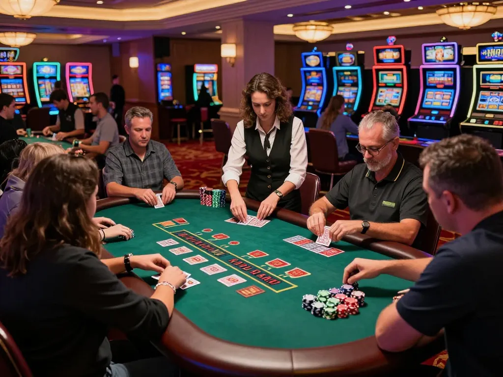 Players engaged at the DA88 blackjack table, showcasing a thrilling casino atmosphere