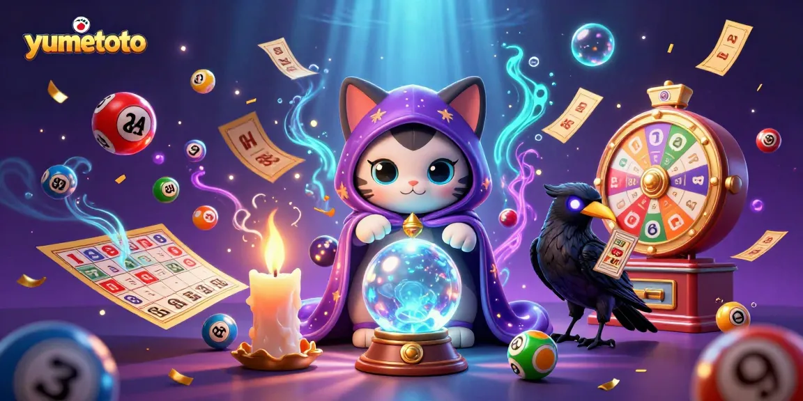 Engage with yumetoto's thrilling lottery experience featuring colorful balls, a mystical cat, and vibrant game elements.