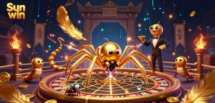 Sun win: Bet with excitement in a vibrant casino-themed illustration featuring a roulette wheel.